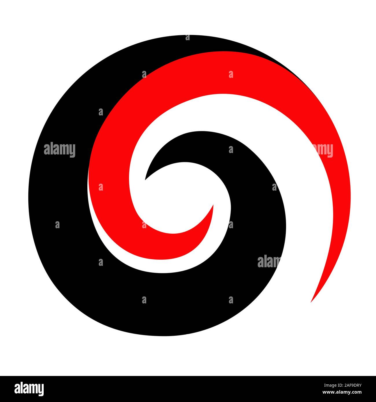 Koru Maori Rosso Nero spirale Nuova Zelanda stile Kiwiana Illustrazione Vettoriale