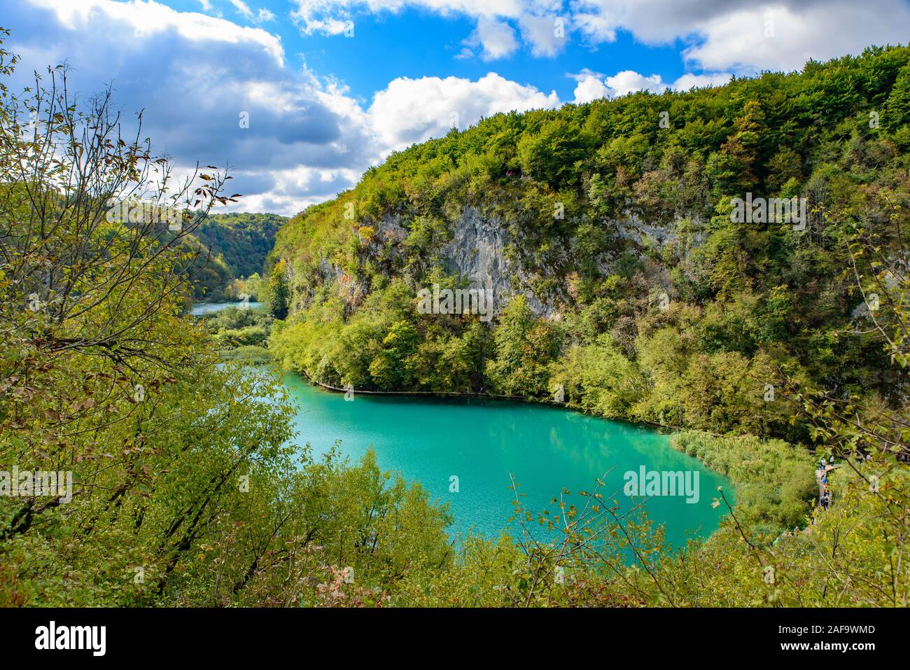 Laghi inferiori canyon del Parco Nazionale dei Laghi di Plitvice (Plitvička jezera), un parco nazionale in Croazia Foto Stock