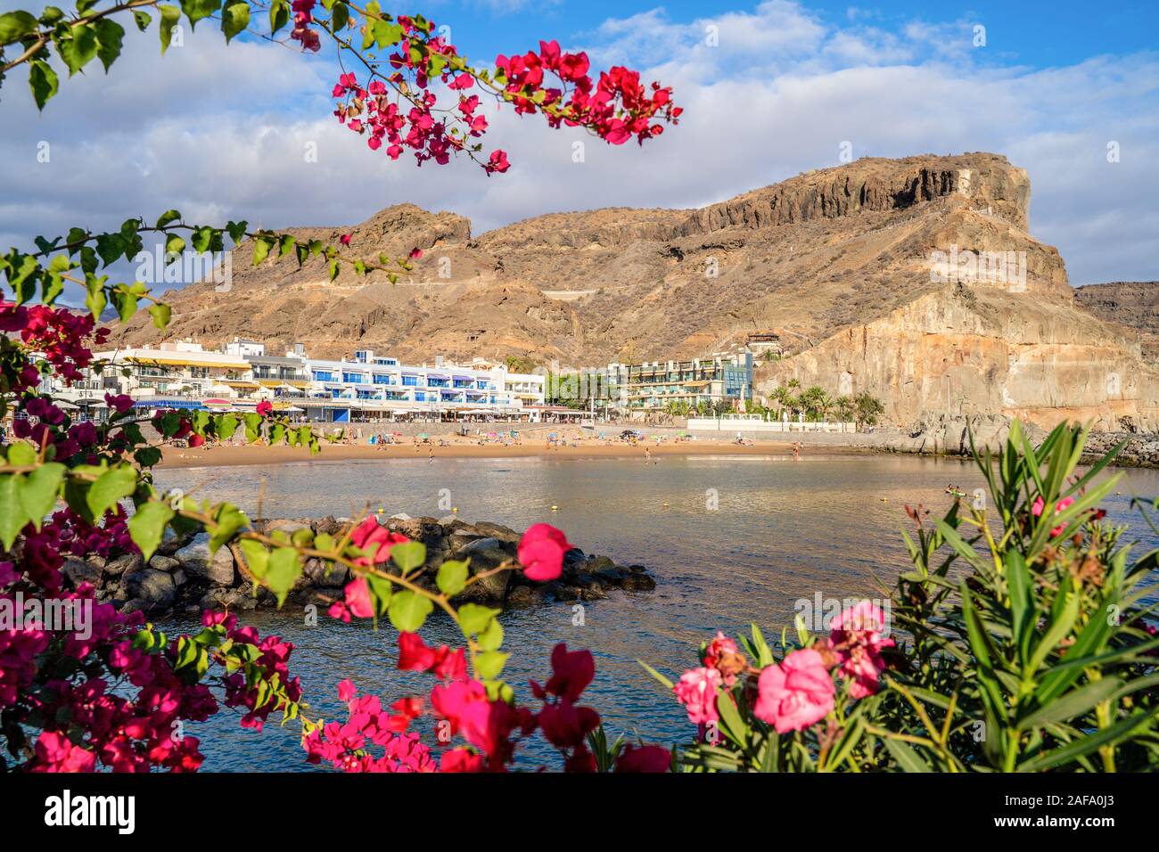 Paesaggio con Puerto de Mogan, Gran Canaria Island, Spagna Foto Stock