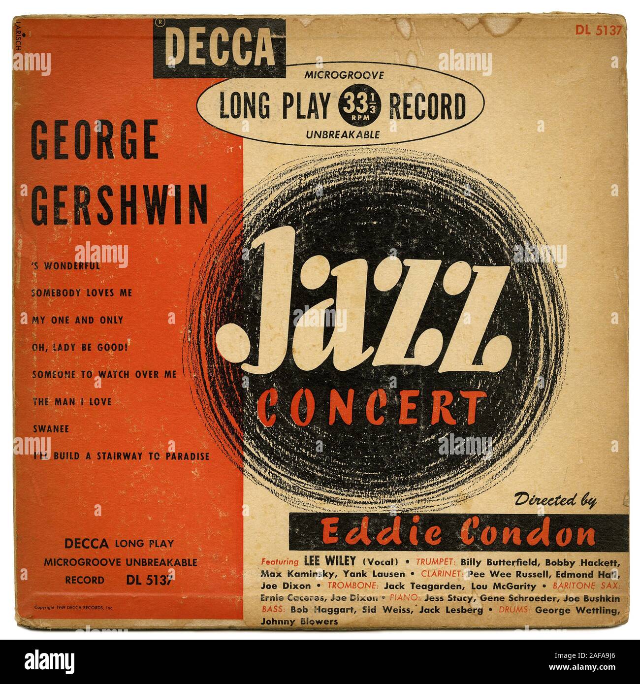 George Gershwin Concerto Jazz - - annata record di vinile coprire Foto Stock