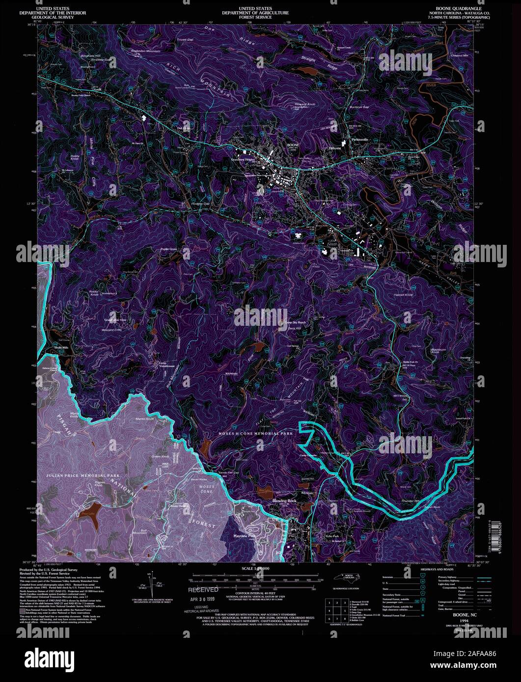 Mappa di boone nord carolina north Immagini e Fotos Stock Alamy