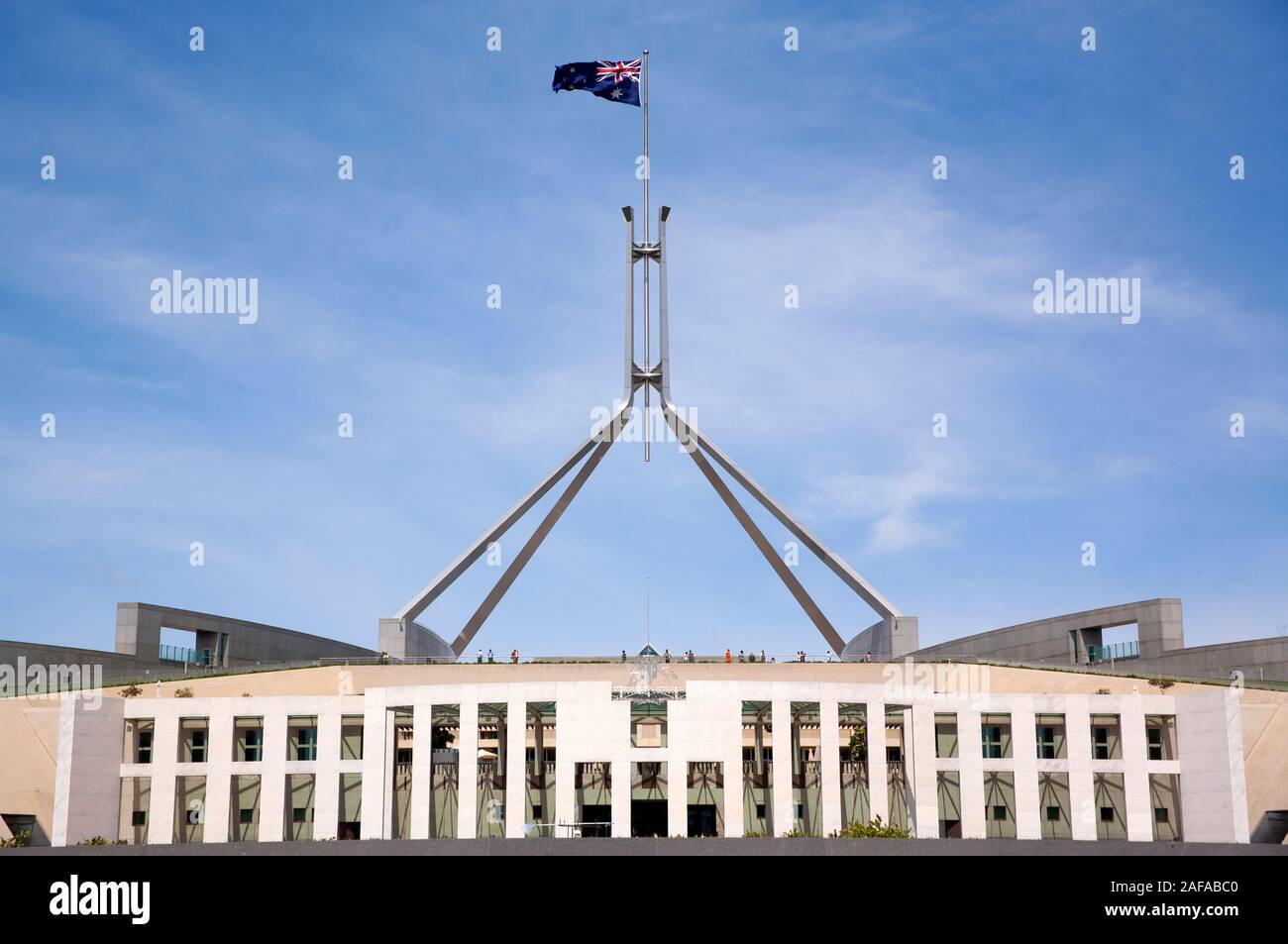 Ingresso principale della sede del Parlamento su Capital Hill, Canberra, Australian Capital Territory, Australia Foto Stock