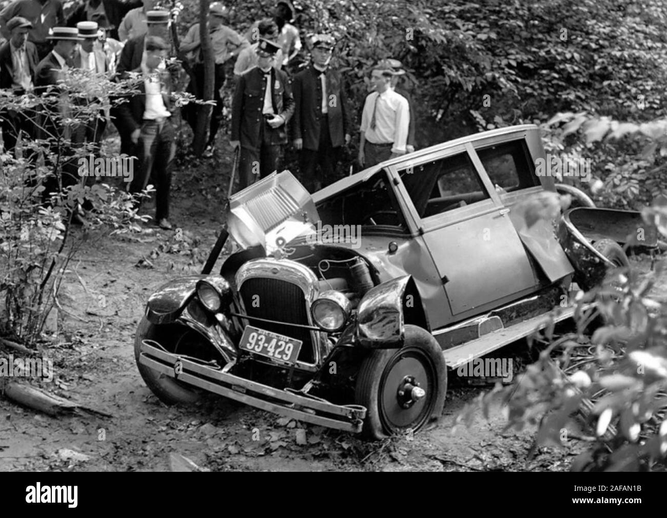 AMERICAN CAR CRASH circa 1923 Foto Stock