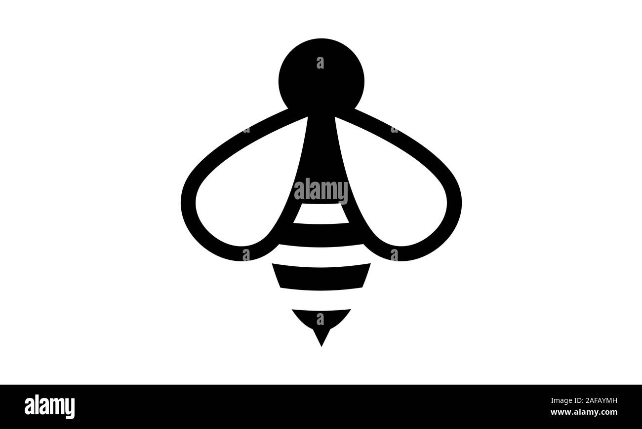 Vettore icona bee isolati su sfondo bianco. Appartamento bumblebee logo cartoon. Il miele delle api semplice illustrazione Illustrazione Vettoriale
