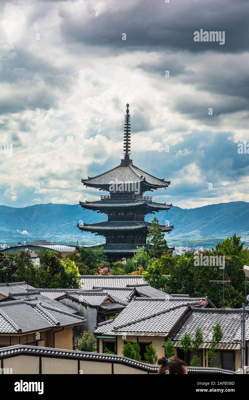 Di Kyoto, Giappone, Asia - 5 Settembre 2019 : Yasaka Pagoda a Hokanji tempio nel quartiere di Higashiyama Foto Stock