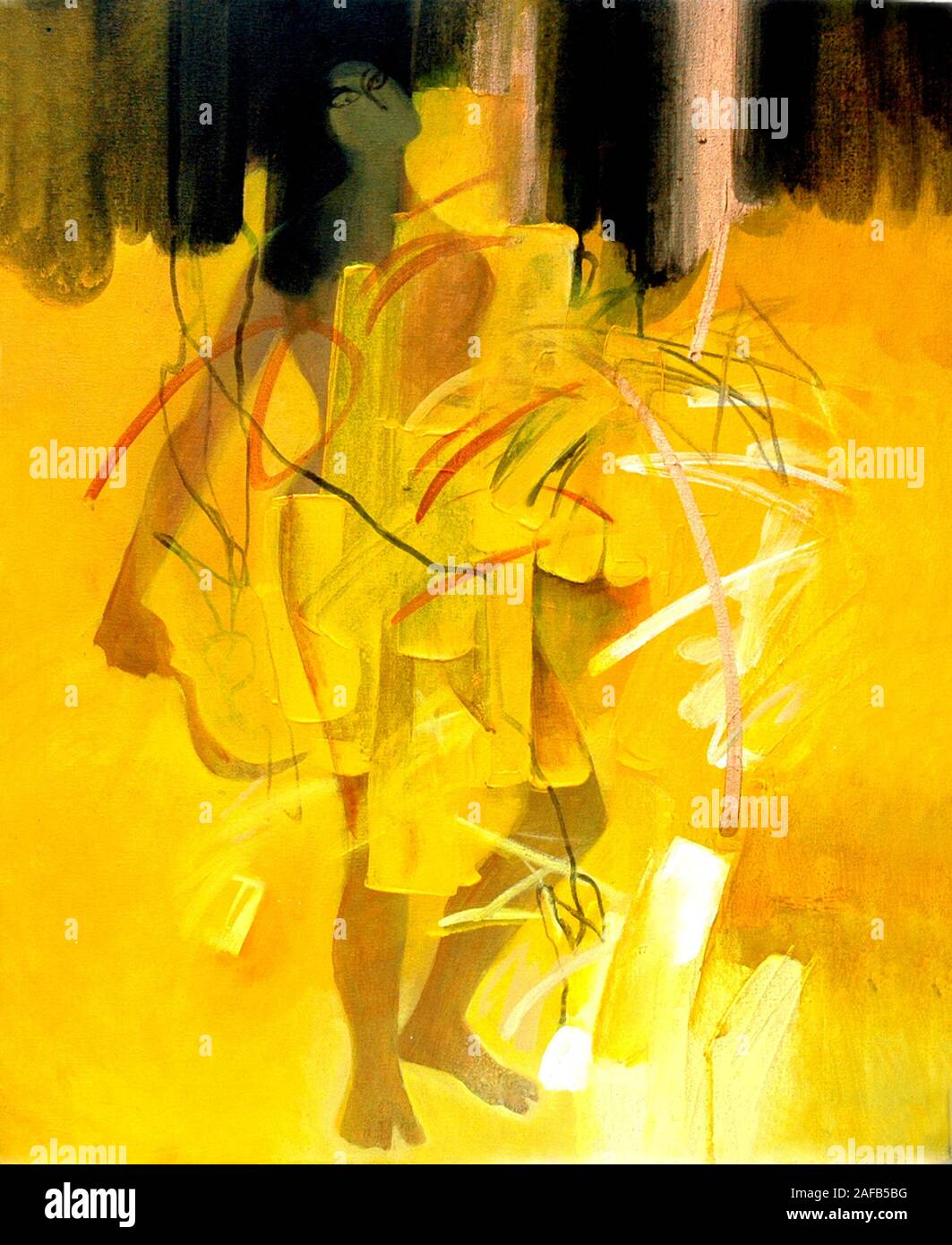 Stock Photo - Abstract colorato la pittura ad olio su tela la texture. Canto ha attirato un tratto di pennello, olio dipinti del colore dello sfondo. Arte moderna dipinti ad olio. Foto Stock