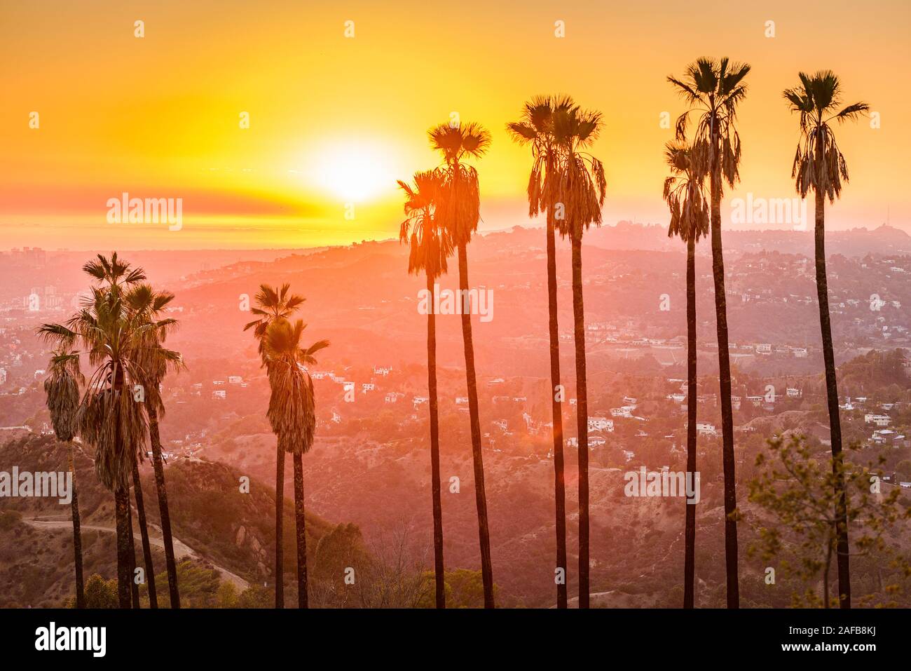 Griffith Park, Los Angeles, California, Stati Uniti d'America al tramonto. Foto Stock