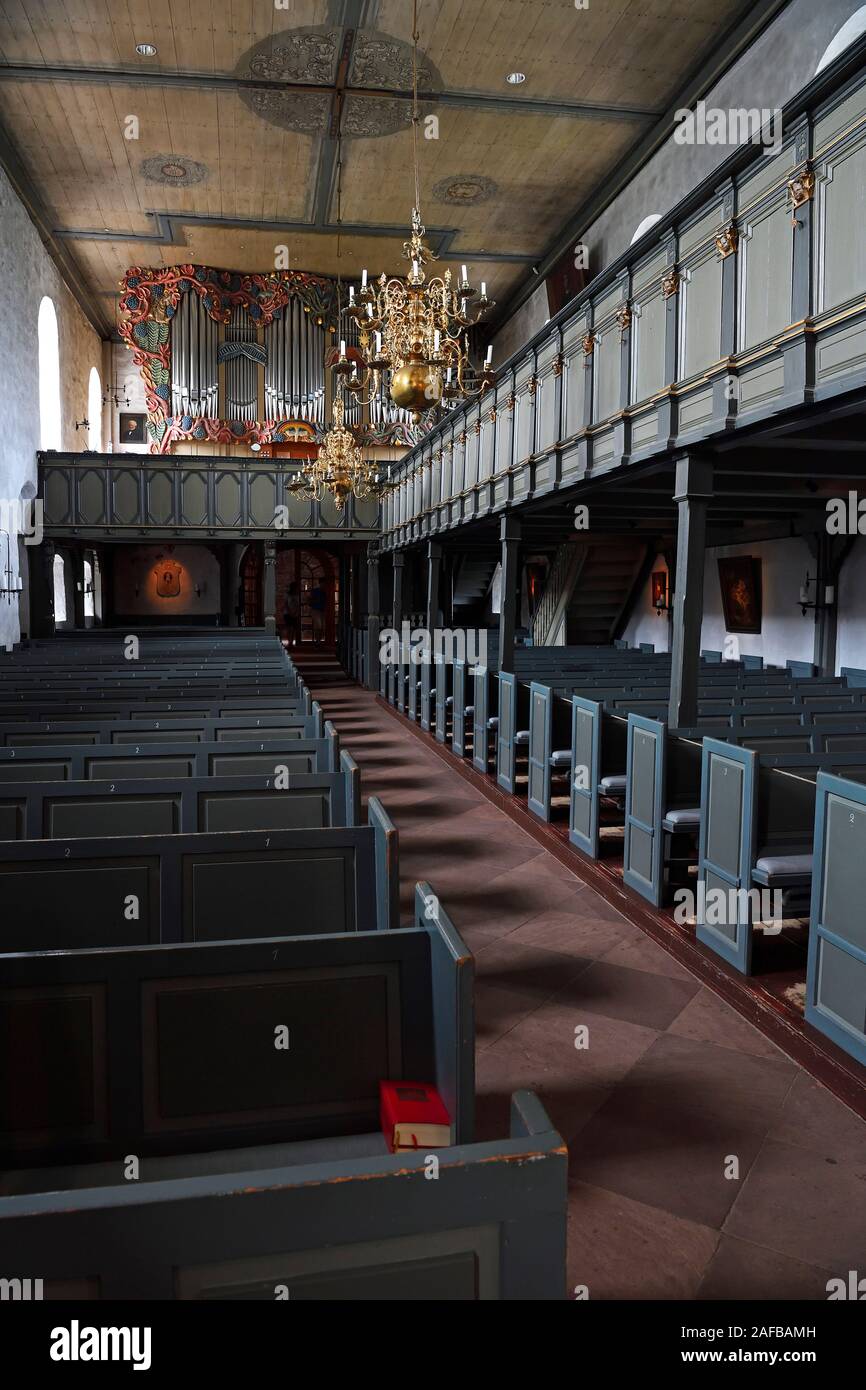Innenraum der Kirche San Severin, Keitum, Sylt, nordfriesische isole, Nordfriesland, Schleswig-Holstein, Germania Foto Stock