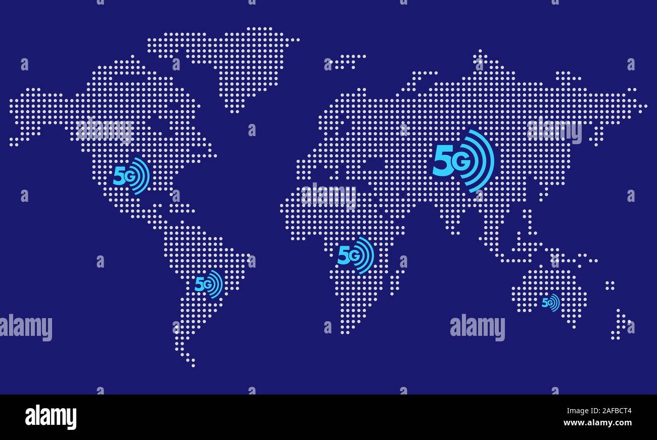 Mondo punteggiata mappa vettore, isolato sfondo. Piano terra, blu modello mappa per sito web pattern, relazione annuale, una infografica. Globo worldmap simile Illustrazione Vettoriale