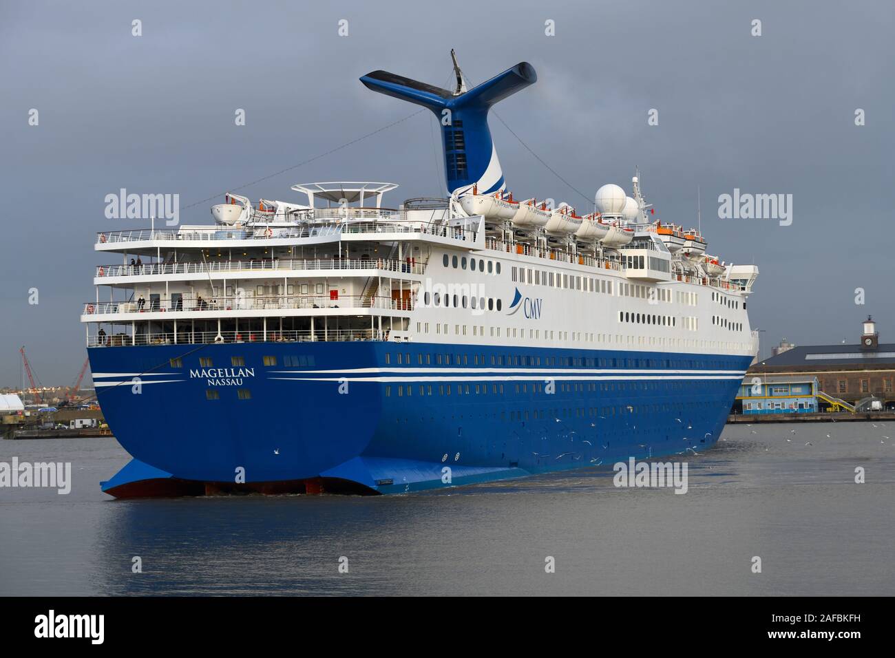 Data 14 dicembre 2019. Ubicazione London International Cruise Terminal, Tilbury. MV Magellan è una di medie dimensioni la nave di crociera opperated da CMV, ha appena Foto Stock