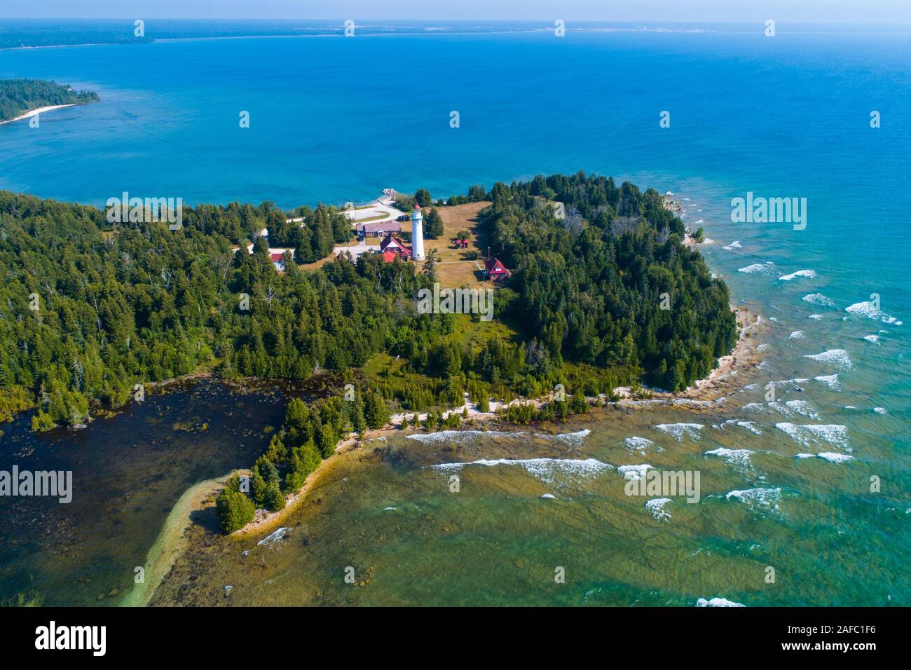 Seul Choix faro Gulliver Michigan scelta solo faro sul lago michigan nella penisola superiore Foto Stock