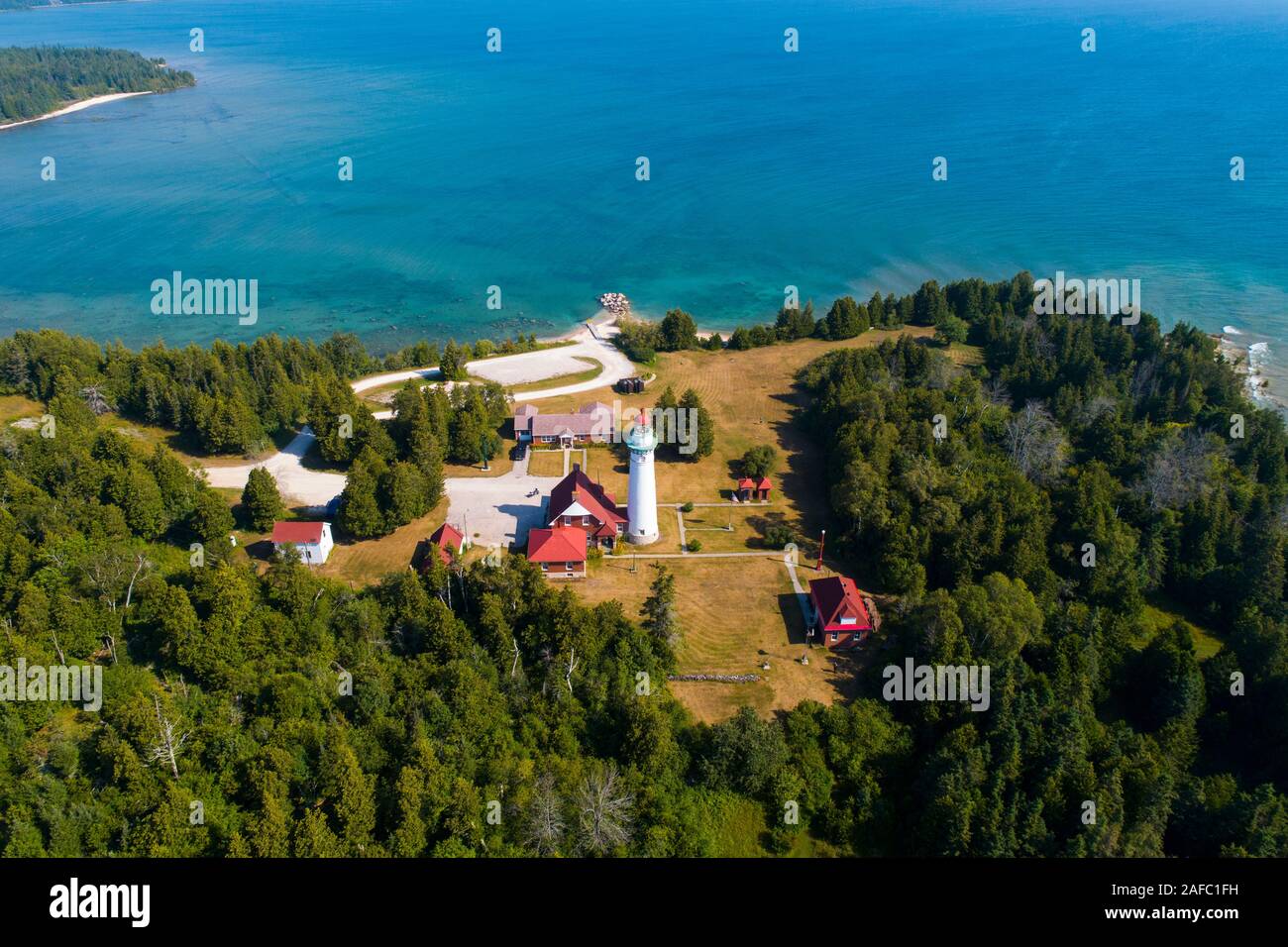 Seul Choix faro Gulliver Michigan scelta solo faro sul lago michigan nella penisola superiore Foto Stock
