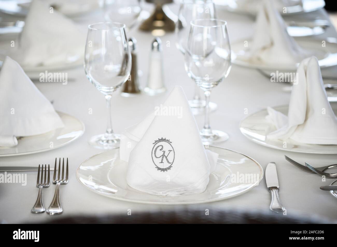 Ristorante Iguana impostazione tabella a Casa Kimberly, Puerto Vallarta, Jalisco, Messico. Foto Stock