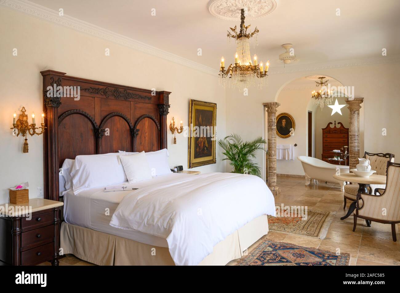 Camera Suite di velluto a Casa Kimberly, Puerto Vallarta, Jalisco, Messico. Foto Stock