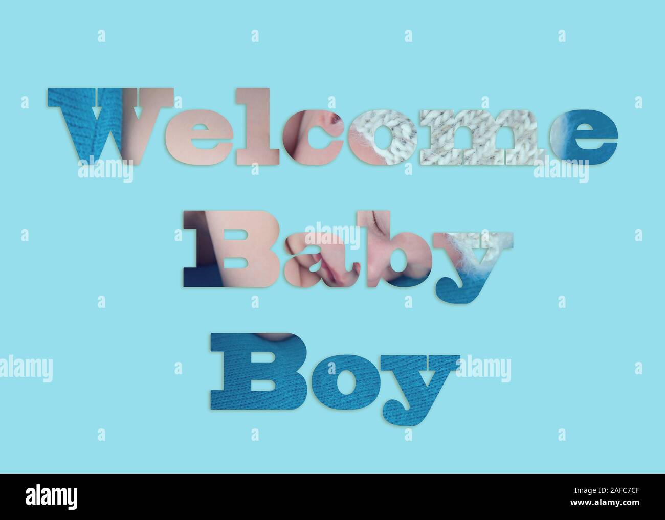 Welcome Baby Boy - testo di sesso maschile con immagine di bambino formando  le lettere, adatto per web immediata, stampa professionale o per uso  personale Foto stock - Alamy