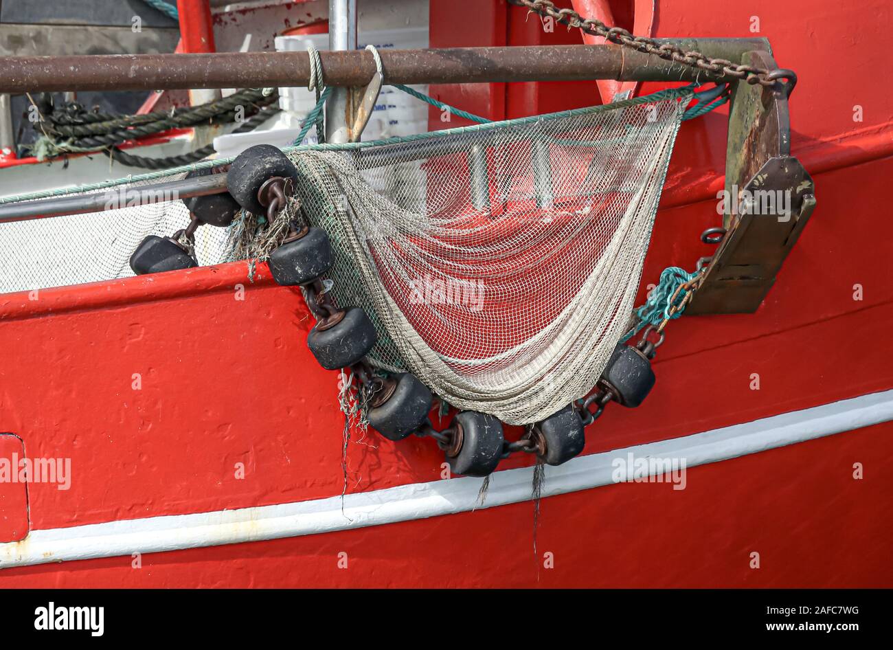 Una tipica rete da pesca per la pesca del granchio in Neuharlingersiel / Mare del Nord. Foto Stock