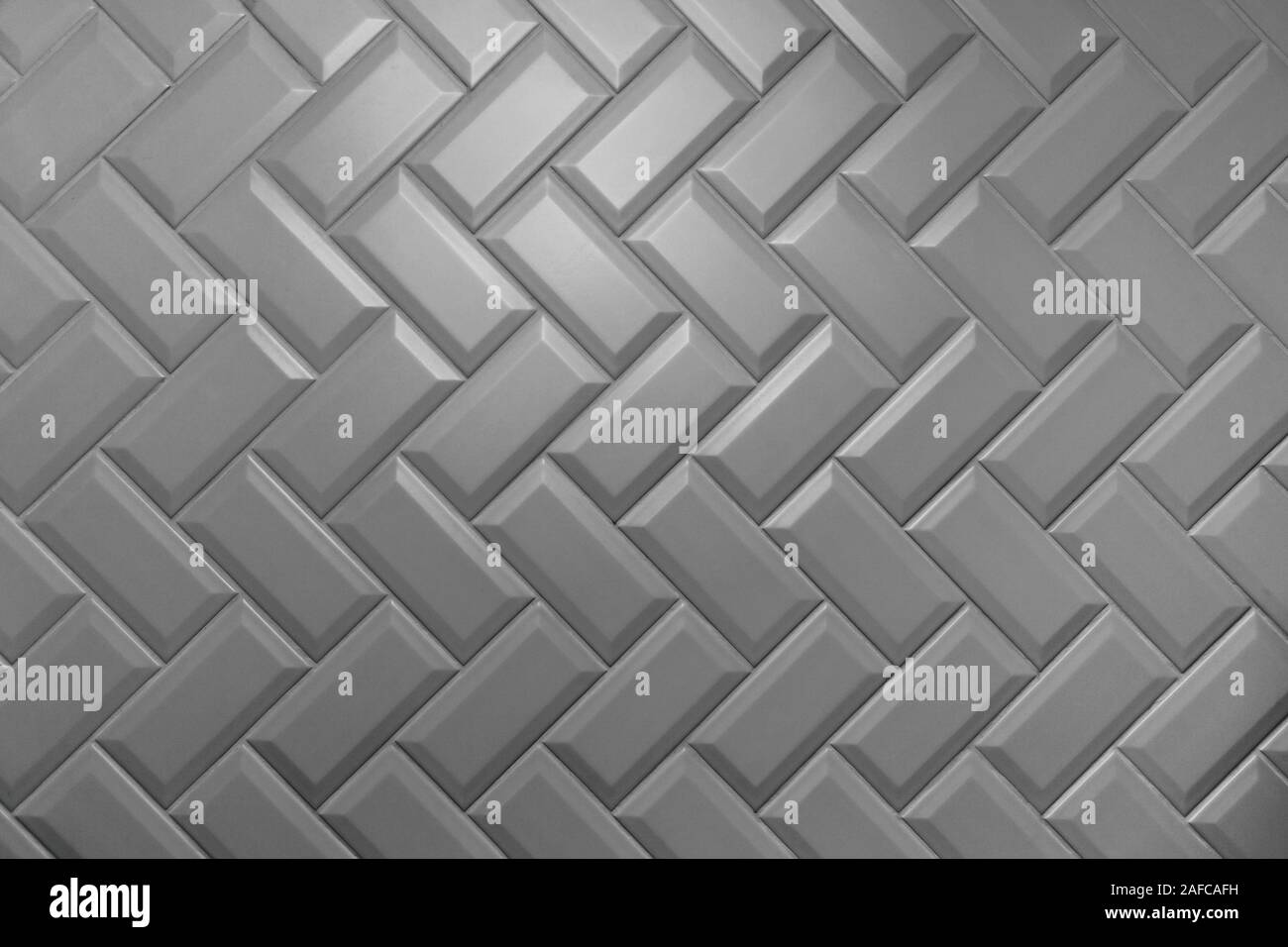 Smeraldo smussata matt piastrelle ceramiche pattern di cui lisca di pesce Foto Stock