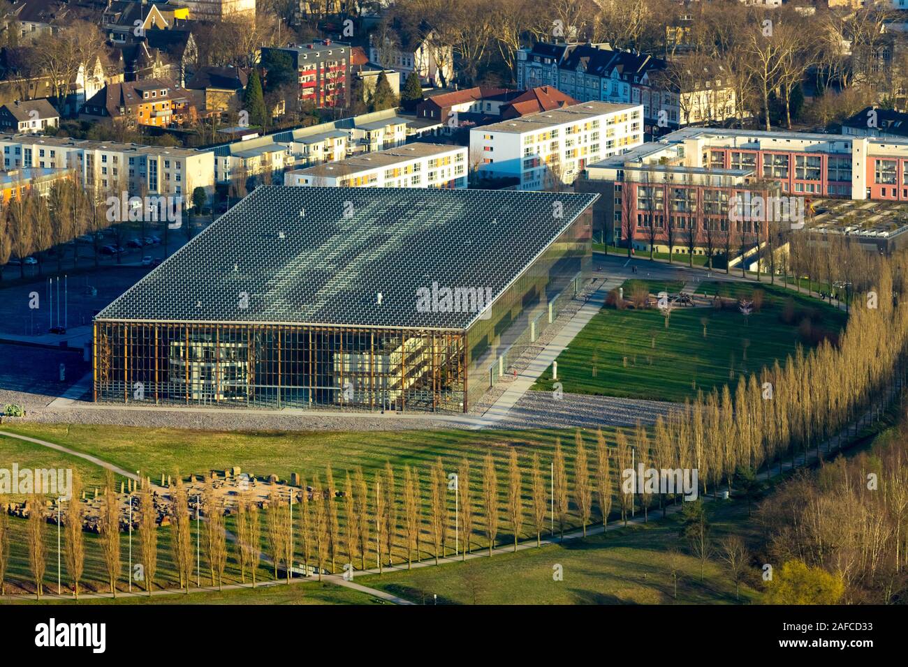 Foto aerea, centro di formazione Accademia Mont-Cenis, accademia solare Mont-Cenis, tetto solare, hotel, Sodingen, Herne, la zona della Ruhr, Renania settentrionale-Vestfalia, Ger Foto Stock