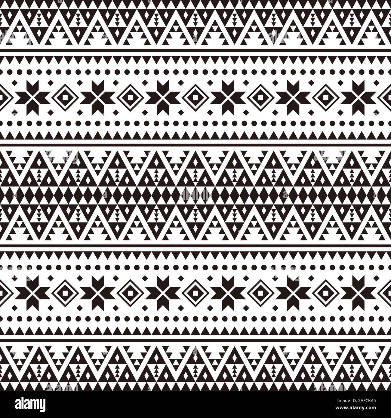 Buon Natale Seamless Pattern vettore. Xmas Aztec forma e geometria design tribal. Azteca, Inca, Egitto, India, scandinavo, Gypsy, messicano, folk t Foto Stock
