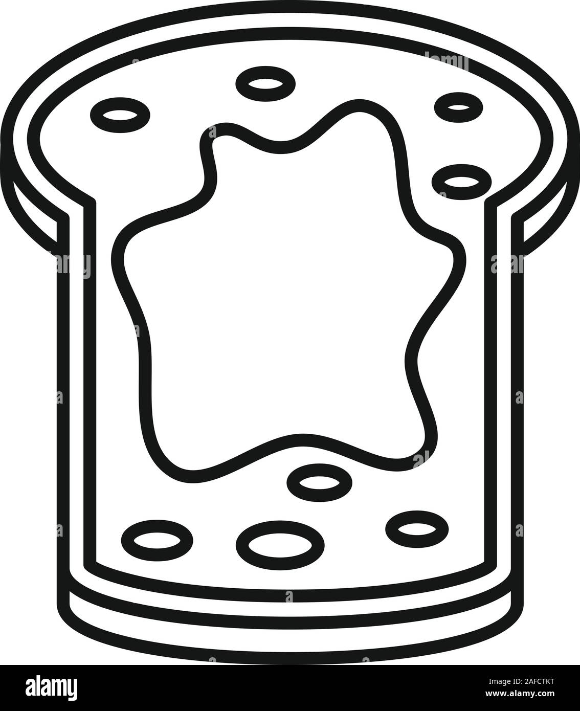 Jam Icona toast. Inceppamento del contorno toast icona vettoriali per il web design isolato su sfondo bianco Illustrazione Vettoriale