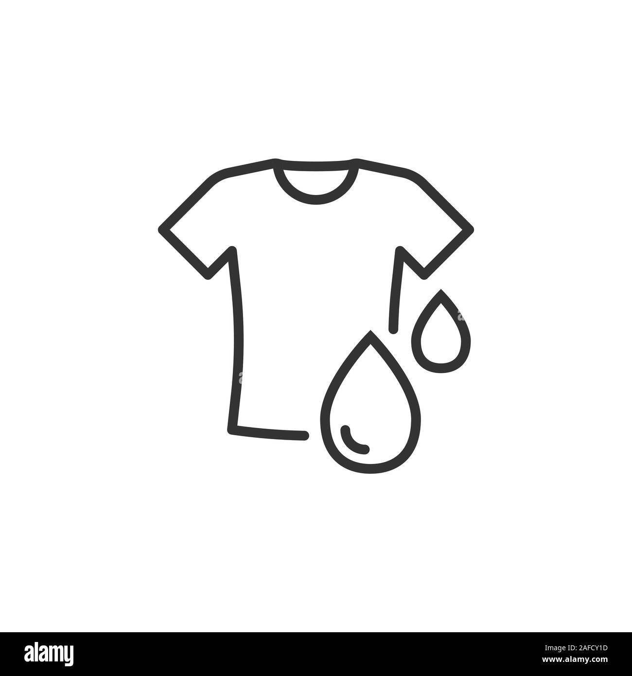 T-shirt icona di lavaggio in uno stile piatto. Panni asciutti illustrazione vettoriale bianco su sfondo isolato. Shirt servizio lavanderia concetto aziendale. Illustrazione Vettoriale