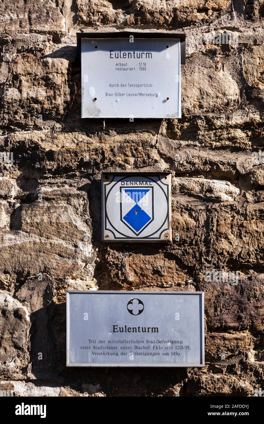 Il Eulenturm è una conservata torre della città di Merseburg fortificazioni Foto Stock