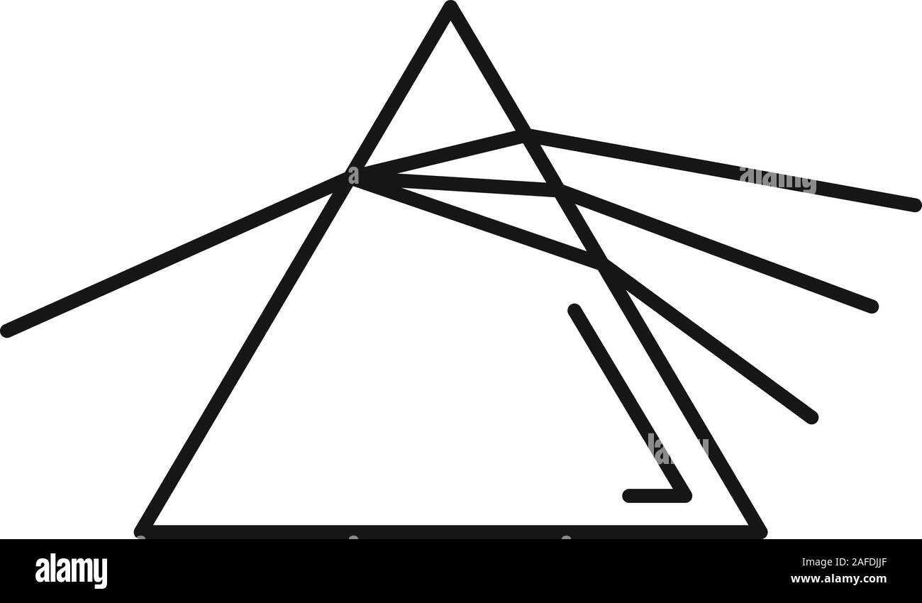 Pyramide rifrazione della luce e la relativa icona. Delineare pyramide rifrazione della luce icona vettoriali per il web design isolato su sfondo bianco Illustrazione Vettoriale