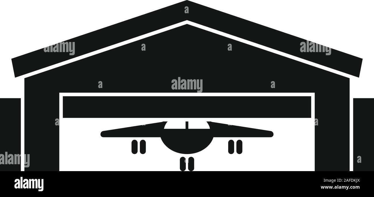 Hangar edificio icona. Semplice illustrazione di hangar edificio icona vettoriali per il web design isolato su sfondo bianco Illustrazione Vettoriale