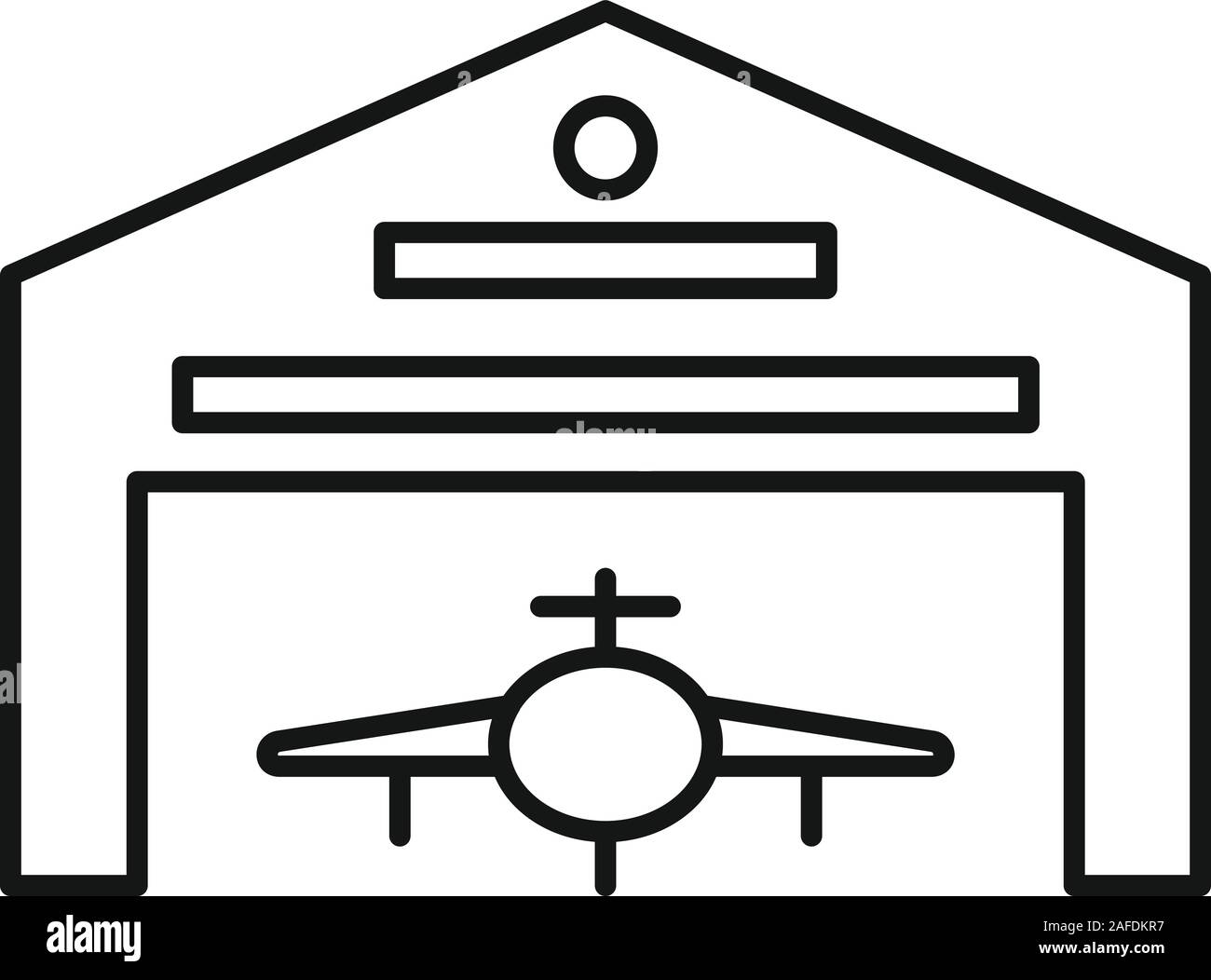Hangar icona parcheggio. Delineare hangar parcheggio icona vettoriali per il web design isolato su sfondo bianco Illustrazione Vettoriale