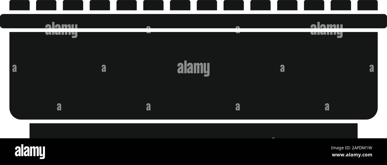 Banco di pietra e la relativa icona. Semplice illustrazione del banco di pietra icona vettore per il web design isolato su sfondo bianco Illustrazione Vettoriale