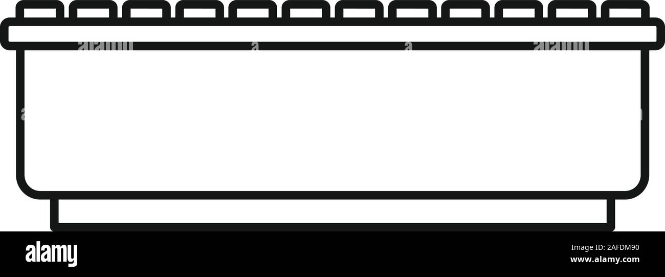 Banco di pietra e la relativa icona. Outline banco pietra icona vettoriali per il web design isolato su sfondo bianco Illustrazione Vettoriale