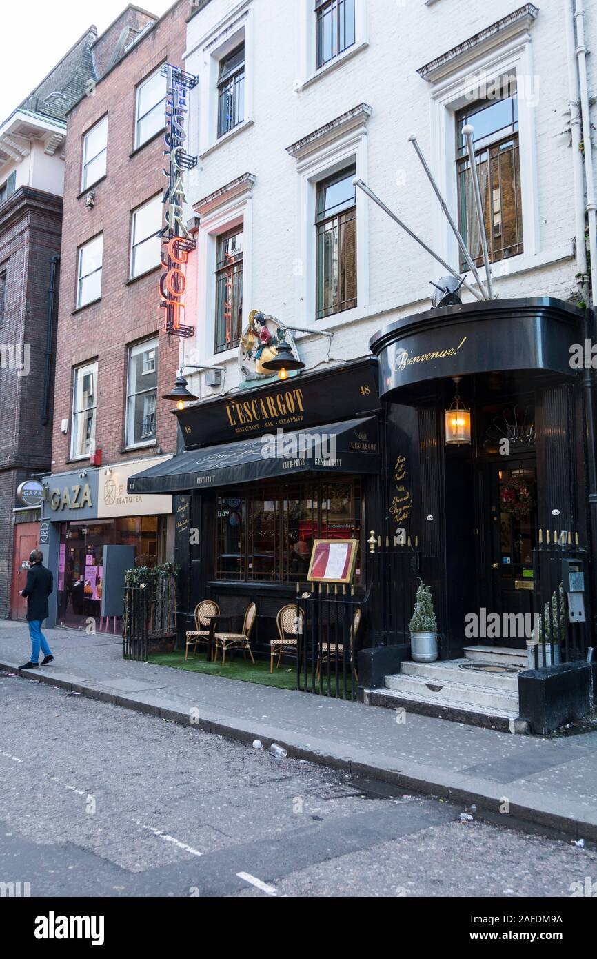 L'Escargot Ristorante, Greek Street, Soho, London, W1D, Regno Unito Foto Stock