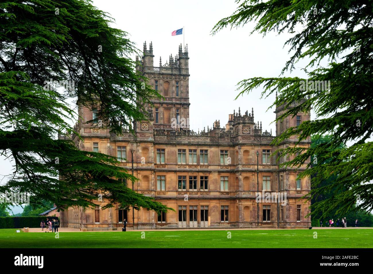 NEWBURY, HAMPSHIRE - Highclere Castle, un Jacobethan stile country house, casa di il conte e la contessa di Carnarvon. Impostazione di Cavendish Abbey - REGNO UNITO Foto Stock