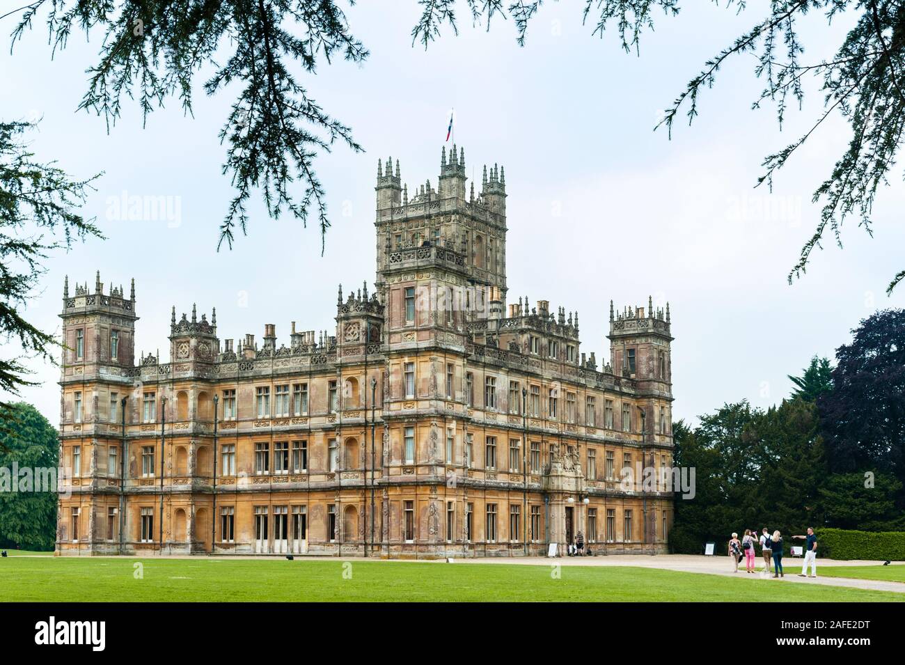 NEWBURY, HAMPSHIRE - Highclere Castle, un Jacobethan stile country house, casa di il conte e la contessa di Carnarvon. Impostazione di Cavendish Abbey - REGNO UNITO Foto Stock