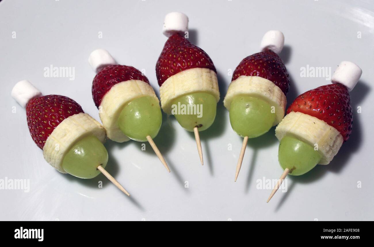 Una sana Christmas Santa Snack Foto Stock