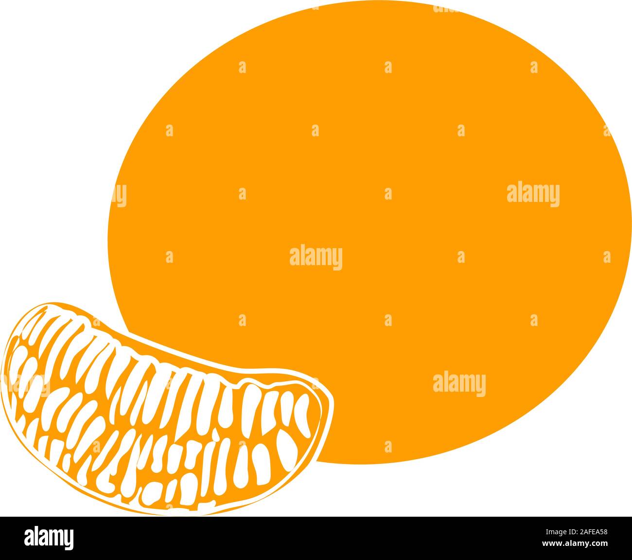 Il mandarino o mandarino agrumi con foglie di vettore di piana a colori con icone per applicazioni e siti web Illustrazione Vettoriale