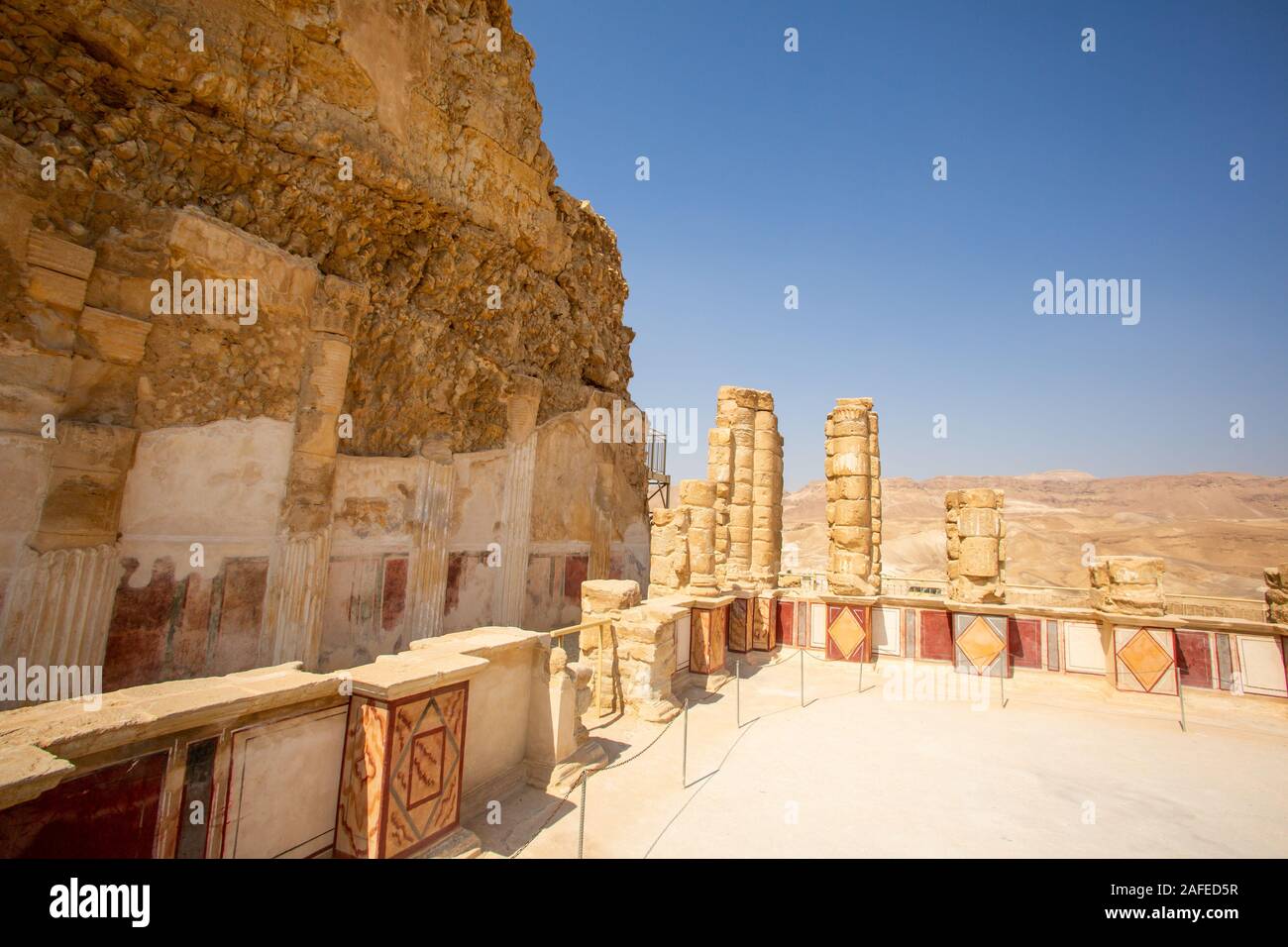 Il Palazzo di nord a Masada national park, Israele Foto Stock
