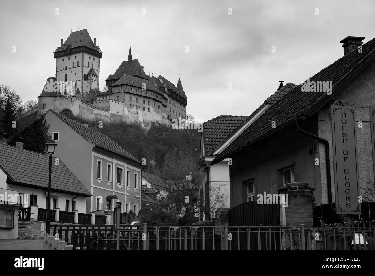 Il castello di Karlstein in Repubblica Ceca Foto Stock