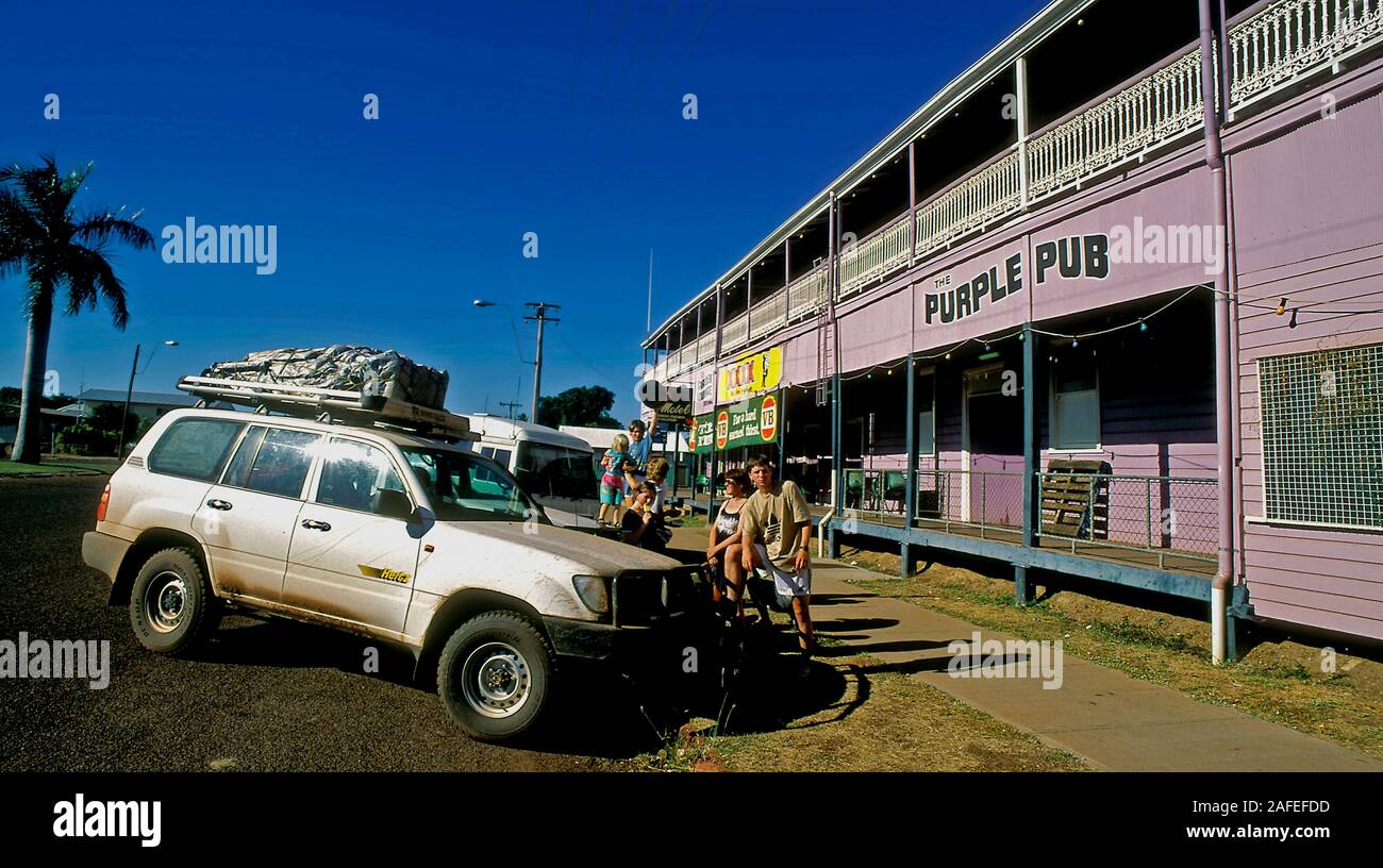 Pub viola in Normantown vicino al Golfo di Carpentaria nel lontano Nord Queensland, Australia. Una popolare tappa per i viaggiatori touring australiano di fuori Foto Stock