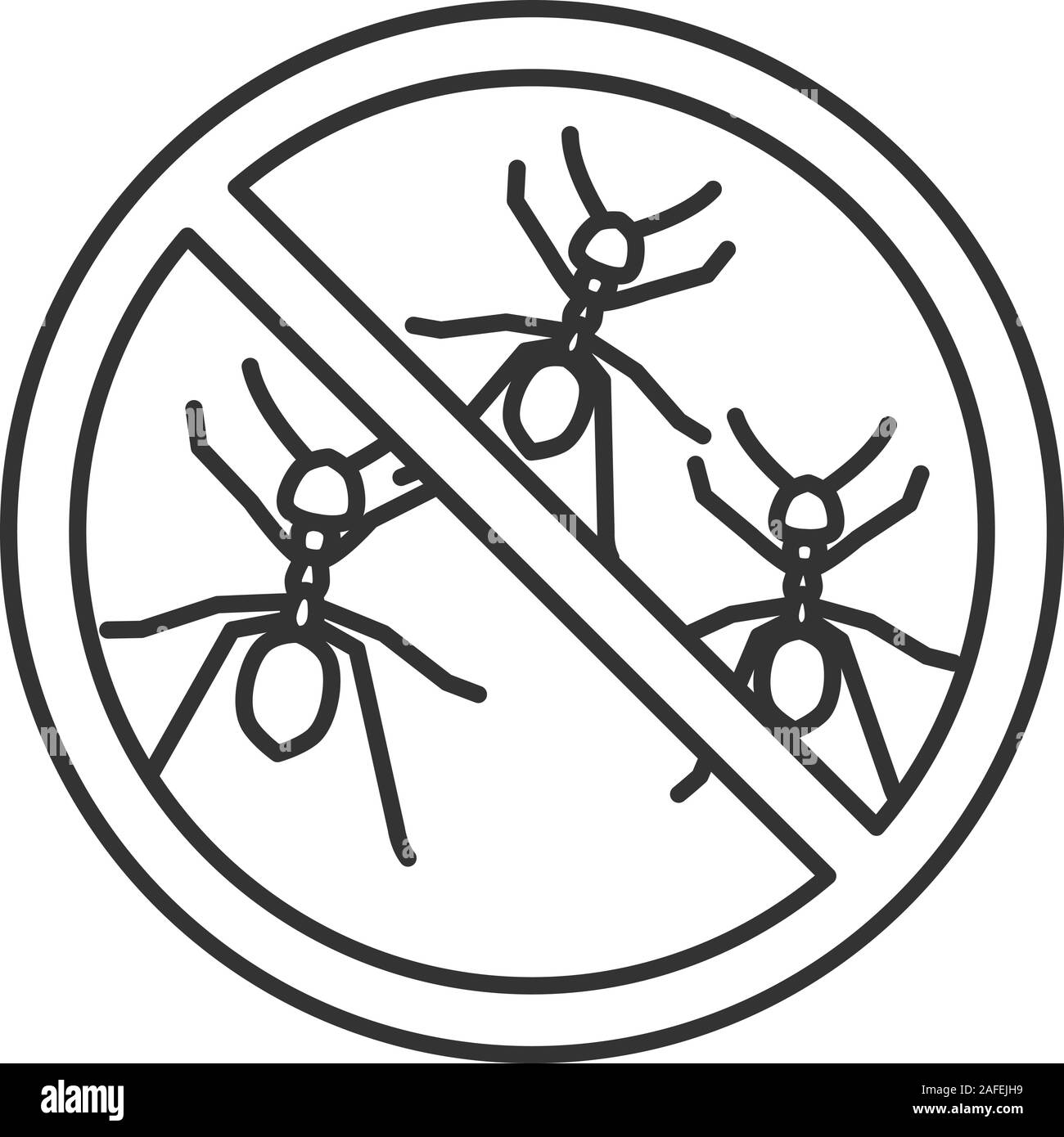 Fermare le formiche segno icona lineare. Repellente per insetti. Controllo di Peste. Linea sottile illustrazione. Simbolo di contorno. Il vettore isolato disegno di contorno Illustrazione Vettoriale