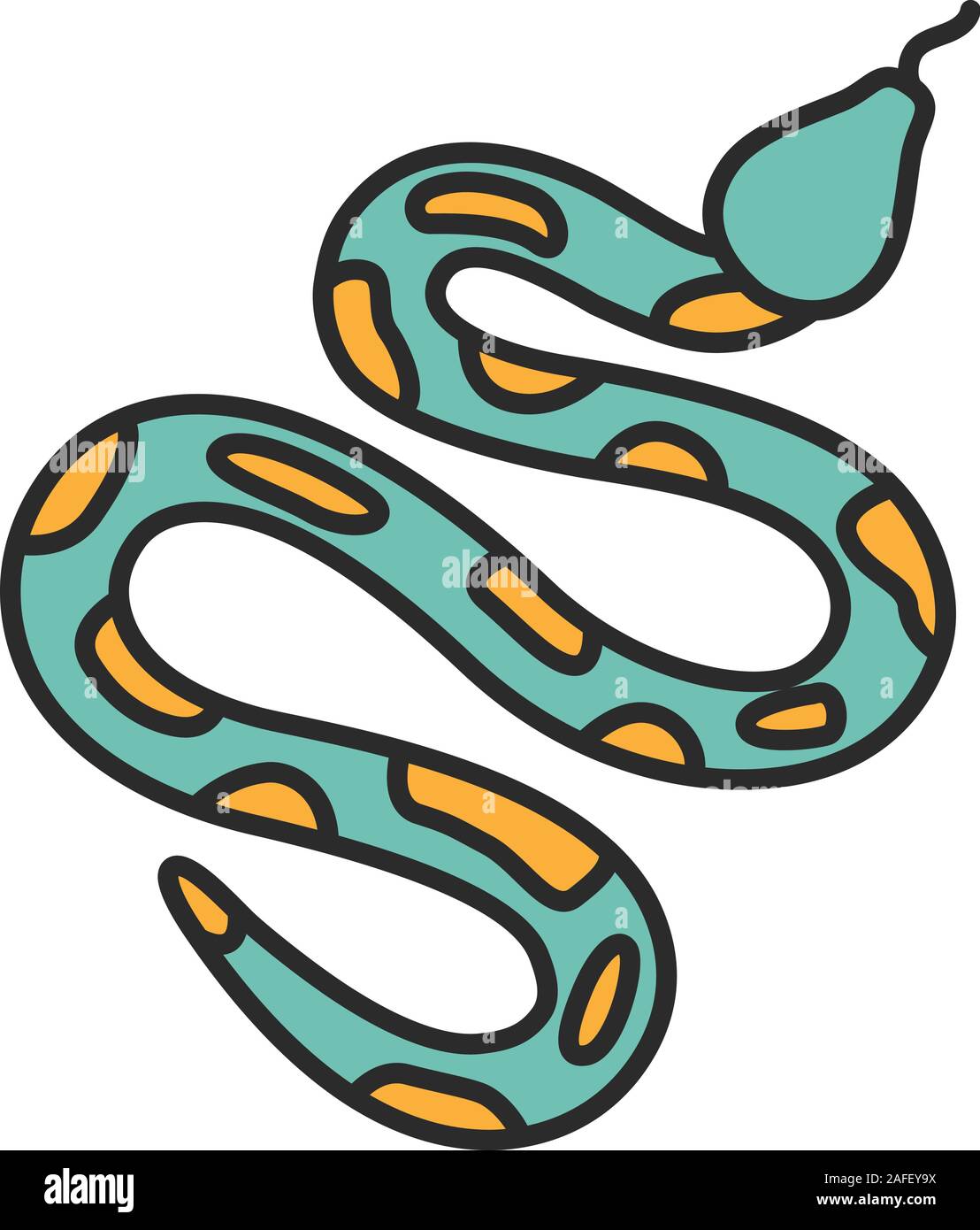 Python icona di colore. Snake. Boa constrictor. Isolato illustrazione vettoriale Illustrazione Vettoriale