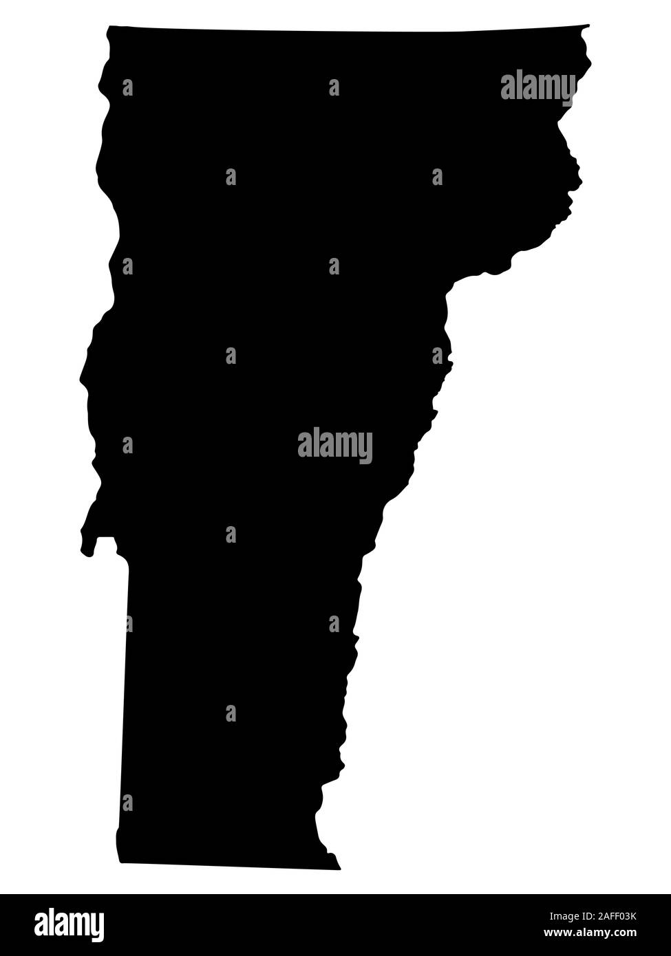 Stato del Vermont Silhouette Map Vector Illustration EPS 10. Illustrazione Vettoriale