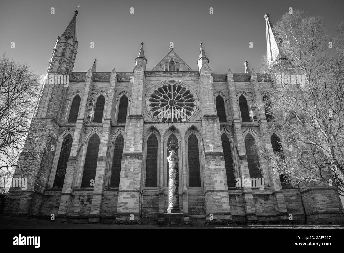 La Cattedrale di Durham East finestra, County Durham, Inghilterra Foto Stock