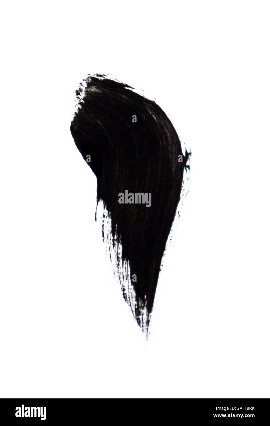 Uno striscio, una linea realizzata con un pennello. Spazzola a mano. Foto Stock