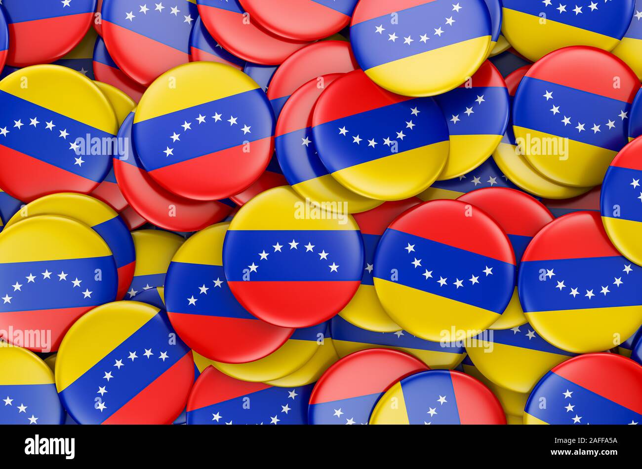 I badge con bandiera del Venezuela, rendering 3D Foto Stock