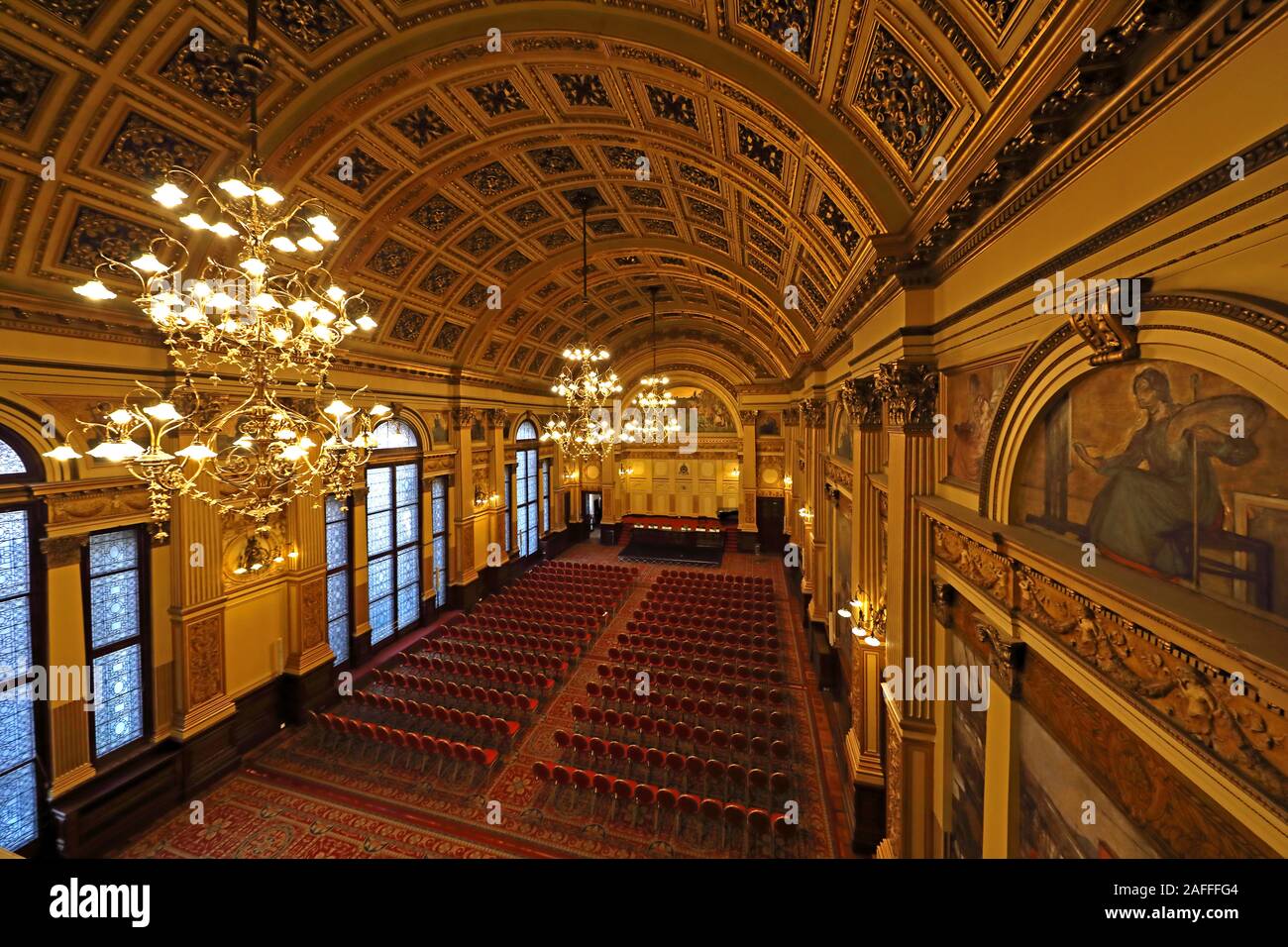 The Banqueting Hall, Glasgow City Chambers, municipio, George Square, Strathclyde, Scozia, Regno Unito, G2 1DU Foto Stock