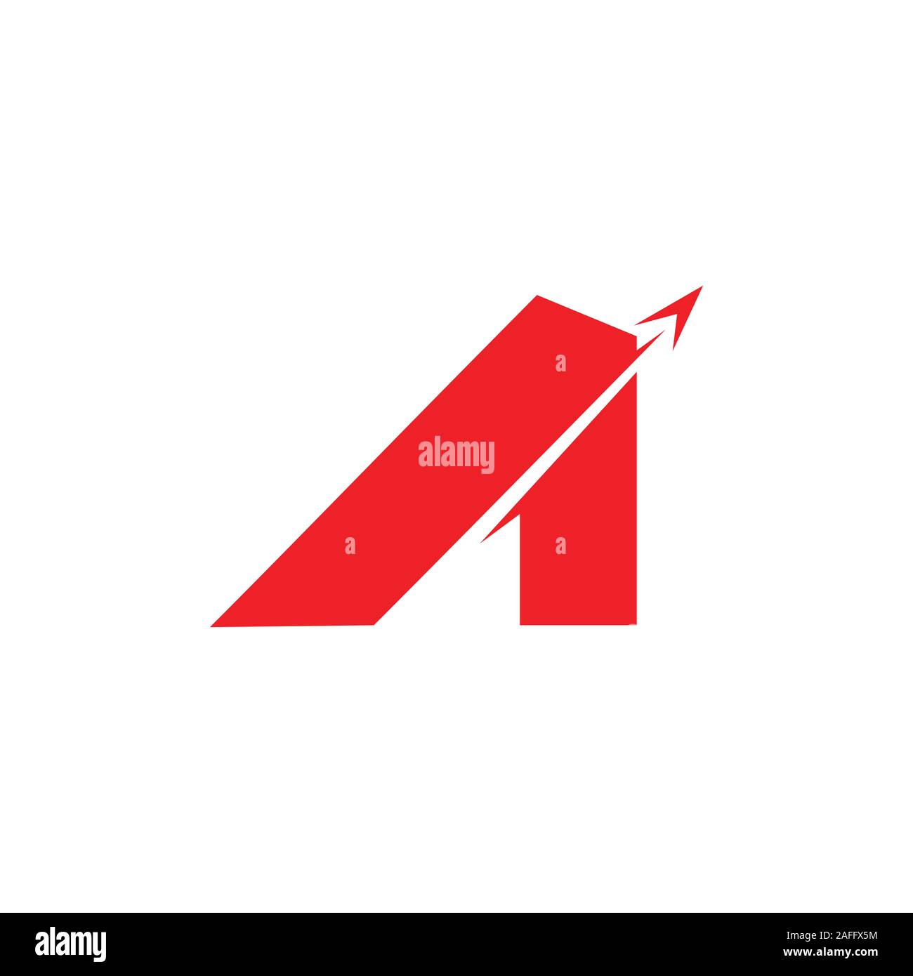 Lettera di un semplice movimento geometrico freccia vettore logo Illustrazione Vettoriale