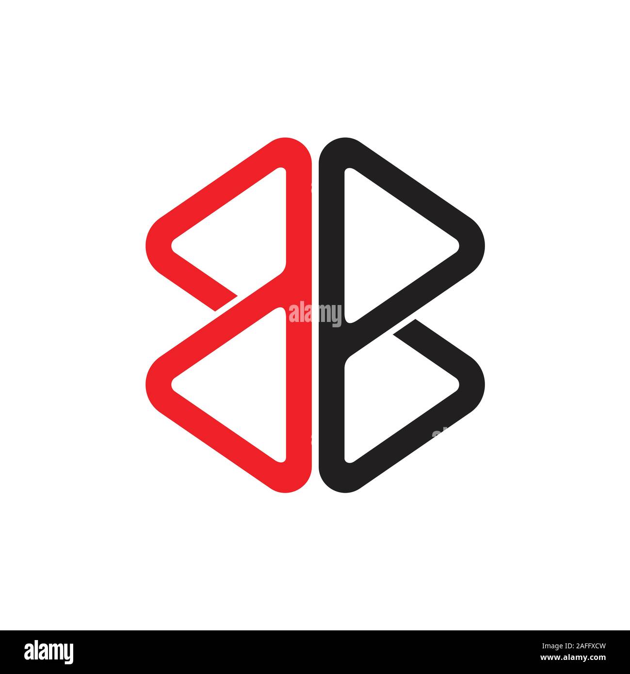 Abstract lettera bb semplice triangolo geometrico linea vettore logo Illustrazione Vettoriale