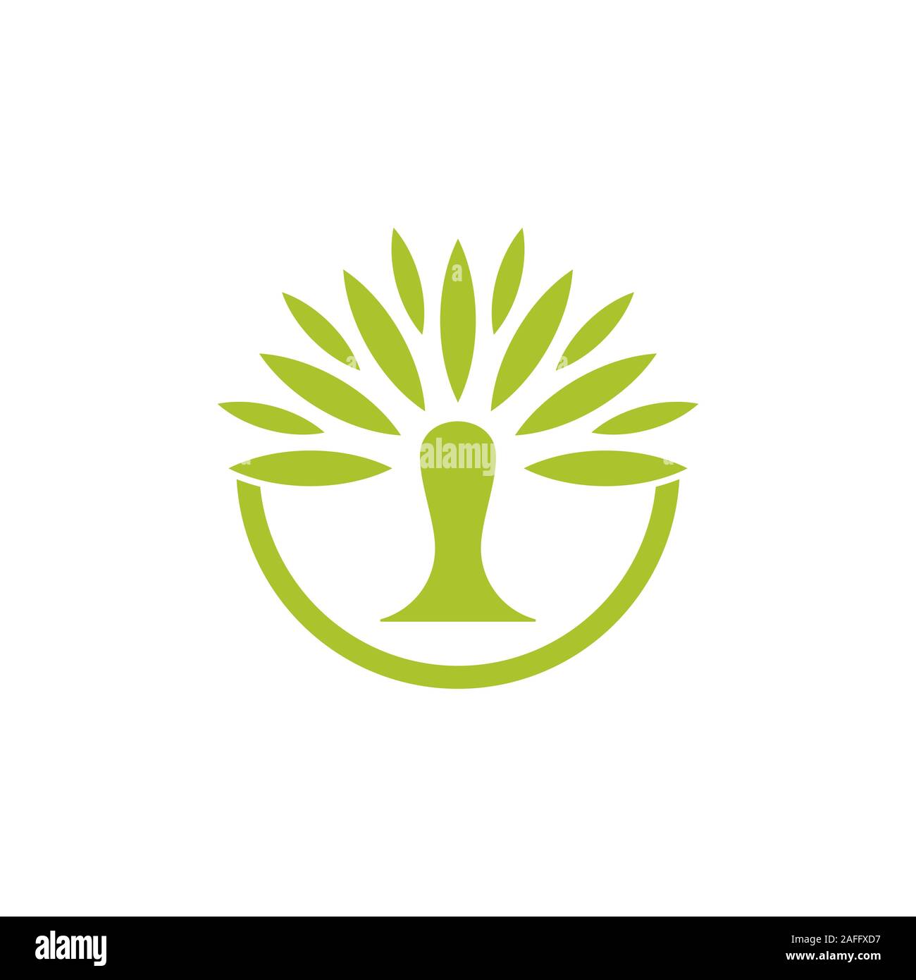 Abstract verde Palm tree cerchio vettore logo Illustrazione Vettoriale