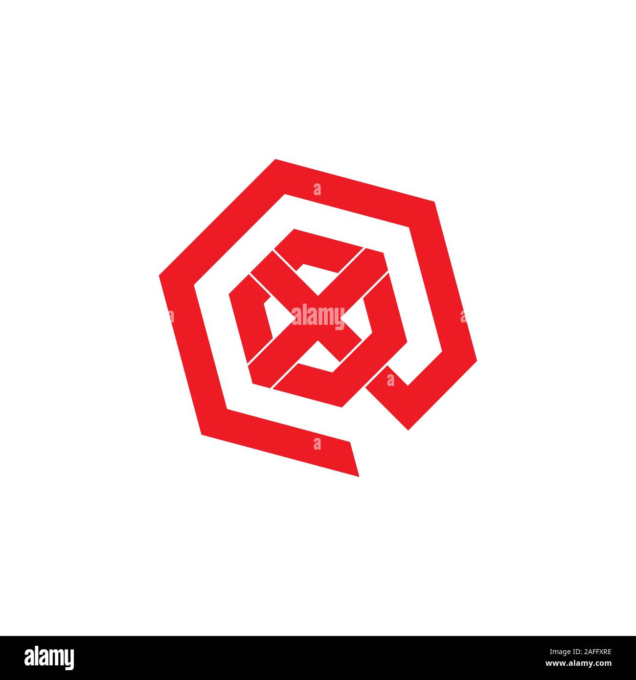 Lettera x linea esagonale vettore logo Illustrazione Vettoriale